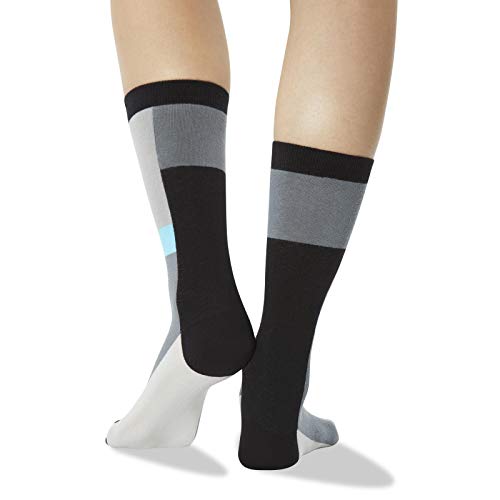 Image of Hot Sox Womens Color Block Stripe Crew Socks, Womens Shoe Size 4-10.5, Wine