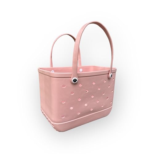 X Large Beach Bag Tote| Durable Lightweight Waterproof Washable Open Tote Bag for Beach, Pool, Boat, Sports (Blush Pink)