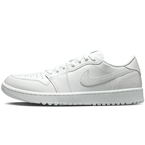 Men's Air Jordan 1 Low Golf Shoes in White Croc by Nike