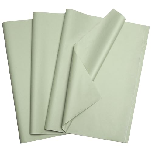 Image of Bobobag 100 Sheets Sage Green Tissue Paper 20 inchX14 inch Tissue Paper for Gift Bags, Gift Wrapping Tissue, Christmas Tissue Paper Anniversary Holiday Decoration Arts Craft