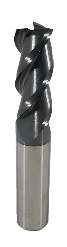 25590 Micro Grain Solid Carbide Regular Length General End Mill, TiAlN Finish, 4 Flute, 30 Degrees Helix, Ball Nose End, 22mm Cutting Length, 10.0mm Cutting Diameter, 75mm Length (Pack of 1)