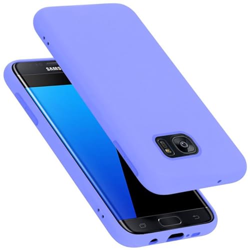 Cadorabo cover compatibile con Samsung Galaxy S7 EDGE, cover in silicone liquido per Galaxy S7 EDGE, custodia in silicone, resistente ai graffi e agli urti sottile cover - LIQUID LILA CHIARO