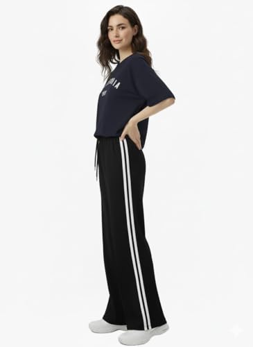 Image of EHA Women Co-ord Set for Girls | Stylish Two Piece Dress with Oversize Tshirt & High Waist Jogger|Trendy Cotton Blend Track Suit Set for Women | Casual /Travel & Lounge Wear Outfits