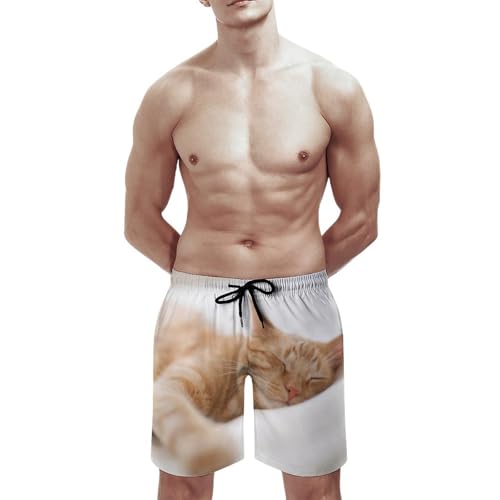 Short de bain homme chat paresseux parfait pour la plage et l'été - 3