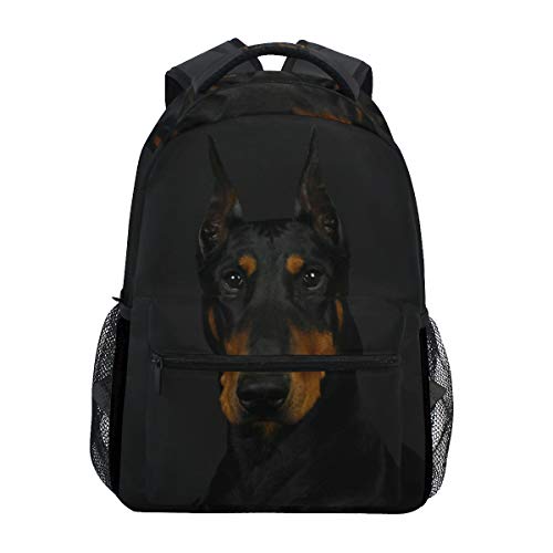 AUUXVA TropicalLife Doberman Pinscher Dog Backpacks School Bookbag Shoulder Backpack Hiking Travel Daypack Casual Bags