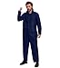 Vezadina Navy Blue Coveralls Jumpsuit, Horror Killer Navy Halloween Cosplay Costume for Men, Includes Mask and Toy Knife (X-Large)