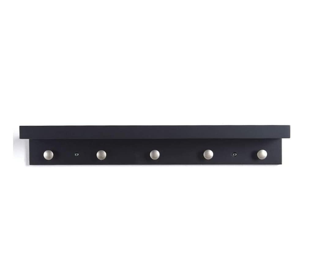 Perchero De Puerta Para Ropa Perchero Montado En La Pared Perchero De Gancho De Madera, Riel De Gancho De Abrigo De Metal Para Abrigo Sombrero Toalla Monedero Batas, Entrada De Baño Coat Hooks Wall Mo