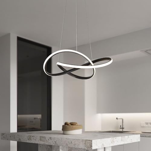 Lustre métal noir lumière blanche pour illuminer et moderniser votre cuisine