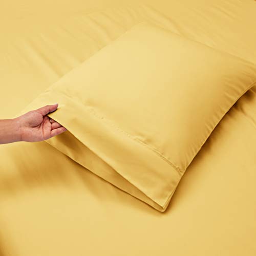 Image of Hearth & Harbor Extra Deep Pocket Bed Sheet Set - 4 Piece Hotel Luxury Sheets Fits Up to 24 inch Thick Mattress - Queen - Custard Mellow Yellow
