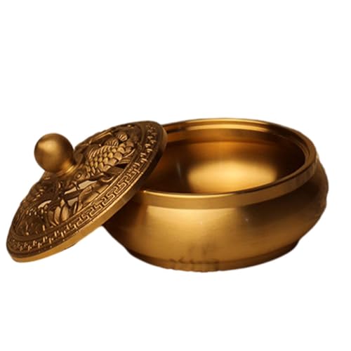 Healifty Brass Incense Burner Household Indoor Incense Stove Ornament Double Fish Design Tabletop Aroma Burner for Home Décor