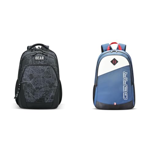 Image of Gear Cityscape 19 inch /40L Large Water Resistant School Bag | Casual Backpack | Daypack | Travel + 14 cms Blue Casual Backpack (MDBKPECO50504)