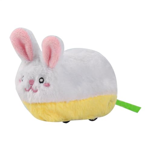 インタラクティブなウサギ、インタラクティブなウサギのおもちゃ - 漫画のウサギ猫のおもちゃは音で充電できます,ペットの運動濃縮、ハンティングの追跡ゲーム、自動障害物回避