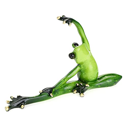 Figura decorativa rana yoga en resina para decoración miniatura 3