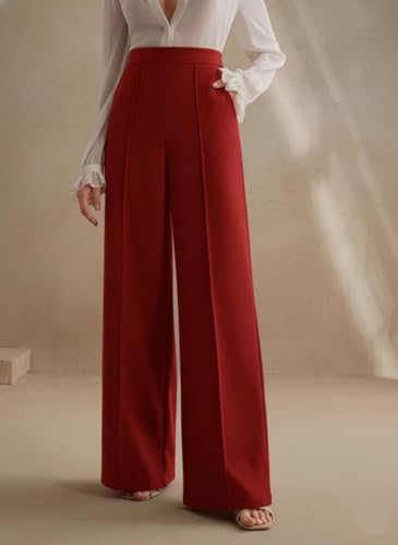 Image of KOTTY Women's Formal and Casual Pants - Straight Palazzo and Wide Leg Trousers for Women in Cotton Lycra and Stretchable Fabric