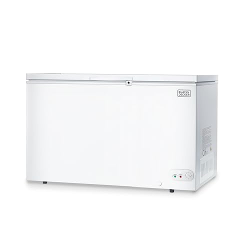 BLACK+DECKER 13 Cu. Ft. Chest Freezer, Deep Freezer with Top Opening, Freezer Chest with 2 Removable Storage Baskets, Mechanical Temperature Control, Manual Defrost, R600a Refrigerant,BCF1300E,White
