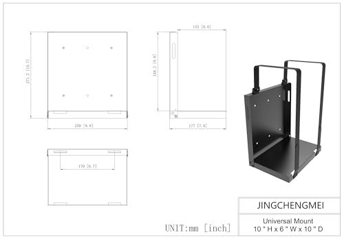 Soporte universal para CPU fijo en pared 10.7" H x 7" W x 9.8" D miniatura 3