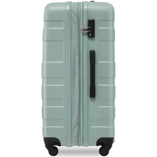 Model 3-Piece Hardside Luggage Set with Spinner Wheels and TSA Lock, Lightweight Durable Suitcase Collection for Travel (20" 24" 28") (Green+balck + ABS)4