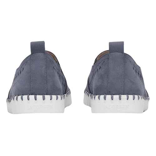 Image of Ilse Jacobsen HORNBAEK Men's Tulip140MEN |Slip-on |Boat Shoe (Grey /Blue Palm Tree, 11)