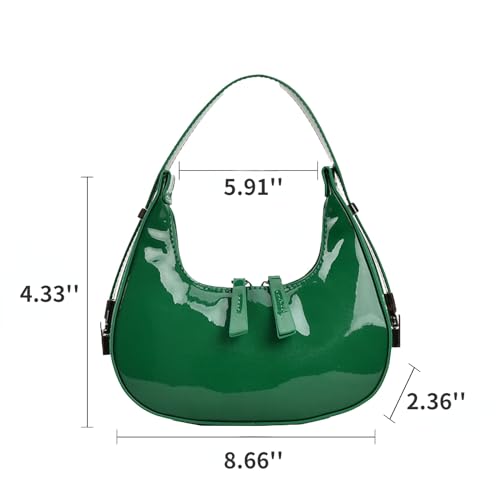 Image of Women's Crescent Leather Shoulder Bag Y2k Purse Red Purse Hobo Handbag 90s Vintage Y2k Bag Clutch Purses (Red)