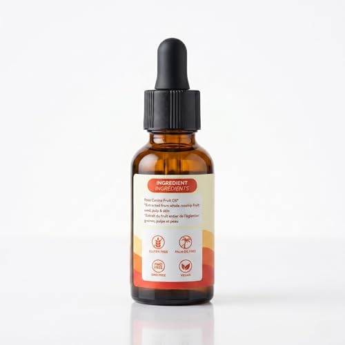 Image of Muun Organic Rosehip Oil for Face - Cold Pressed Pure Rosehip Seed Oil for Facial Skincare, Hair & Body, Hydrating Moisturizing Care, 100% Natural