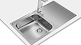 Teka Fregadero Encastrado Universe, 1 Cubeta, Escurridor a la Derecha, Acero inoxidable, 50 x 86 x 19,5 cm