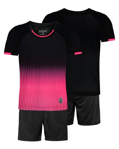 besbomig Kits de Camiseta de fútbol para niños Muchachos jóvenes - Manga Corta Camiseta y Pantalones Cortos Traje de Equipo de fútbol de Jersey