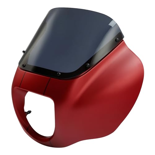 Image of Front Headlight Quarter Fairing Windshield Fit For Harley Softail Low Rider FXLR S FXLRS 2018-2025 Street Bob FXBB FXBBS 2018-2025 Softail Standard FXST 2020-2024 Wicked Red Denim