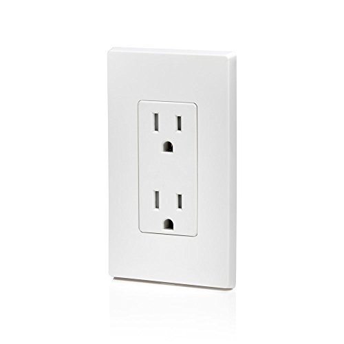 Leviton T5325-W 15 Amp 125 Volt, Tamper Resistant, Decora Duplex Receptacle, Straight Blade, Grounding, 1-Pack, White #TOP3