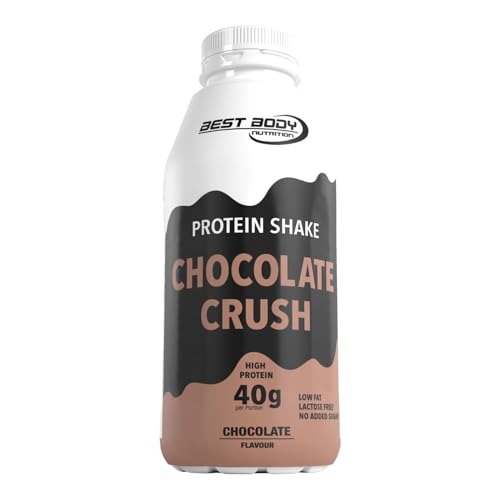 Best Body Nutrition Protein Shake RTD 6 x 500ml Chocolate Crush 40g Protein pro Flasche Trinkfertige Eiweißshakes wenig Fett ohne Zuckerzusatz Ideal für unterwegs