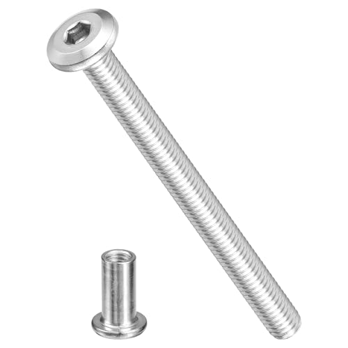 Image of METALLIXITY Crib Screws Replacement Set(M6-1x70mm) 20Pcs, Stainless Steel Connector Bolts M6 Screw Barrel Nuts Binding Screws, for Chair Cabinet Bed, Silver