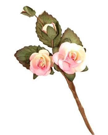 Floralcraft® Miniature Craft Spray Roses Pack of 12 Stems – Artificial Small Rose Flowers with Buds for Wedding Crafts, Floral Arrangements, DIY & Home Décor (Cream/Pink)