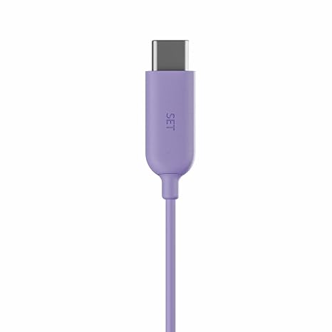 Skullcandy Bundle USB-C Wired Earbuds Noise Isolating Fit Built-in Mic Call and Track Control for iPhone Android with Ear Gels for Custom Fit Preppy Purple