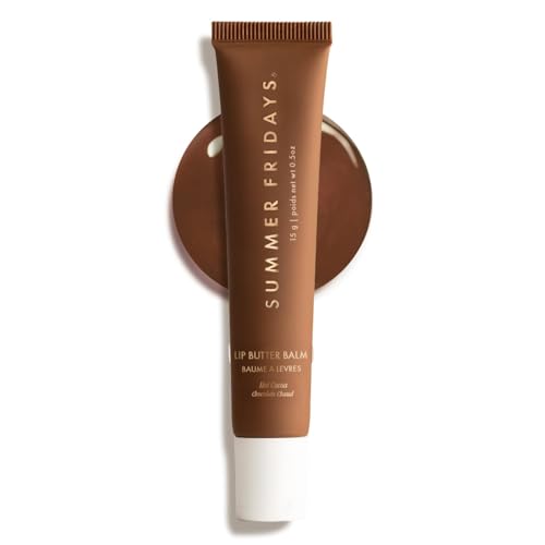 Image of Summer Fridays Tinted Lip Butter Balm - Conditioning Vegan Lip Balm for Instant Moisture, Shine & Hydration - Sheer-Tinted, Soothing Skincare - Hot Cocoa (.5 Oz)