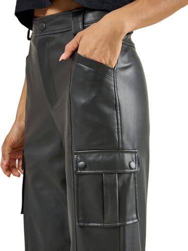 Rock & Republic Women's Vegan Leather Cargo Pant4