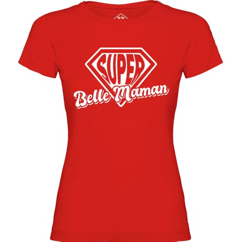 T-Shirt Femme Super Belle Maman Rouge idéal pour les sorties en famille