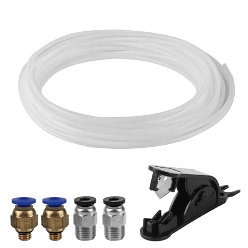 Tube PTFE pour imprimante 3D Bambu Lab A1/A1 mini/P1P/P1S/X1C, Creality K1/K1 Max/Ender 3 V3, avec 2 PC4-M6 et 2 PC4-M10 10 m