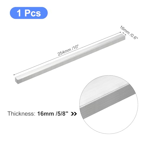 Image of uxcell Square Aluminum Flat Bar, 5 /8 inch Thick 0.6 inch Width 10 inch Length Square Aluminum Bar 6061 Aluminum Flat Plate, 16 x 16 x 254mm T6511 Solid New Mill Stock for Industrial Building