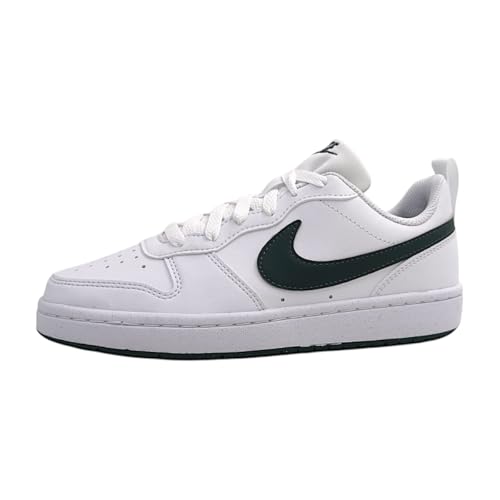 Nike Court Borough - Zapatillas deportivas para niños, con cordones, color blanco, Blanco Verde Oscuro, 38.5 EU