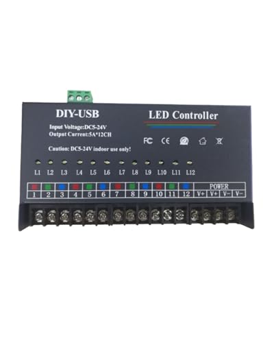 Contrôleur programmable monochrome à LED 12 canaux variateur basse tension 5V 12V