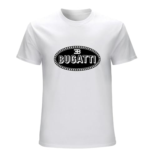 Bugatti Logo Cars Racing Fastest Cars on The Road Series - Camiseta unisex con estampado gráfico, Blanco, 3XL