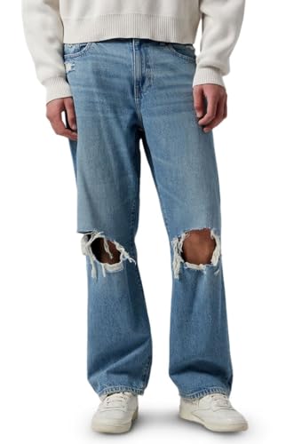 PacSun Men's Dylan Baggy Jeans Ripped Medium Blue