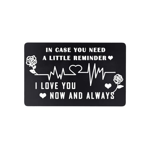 Ghloyza Valentine’s Day Gift for Him Her Engraved Wallet Card I Love You Gifts for Husband Boyfriend Wife Girlfriend Little Reminder Couple Wallet Insert Card Anniversary Wedding Birthday Gifts