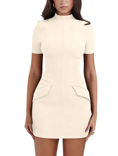 レディースウェア BRIEFING WS TOUR NO SLEEVE HIGH NECK S Amazon.com: YMDUCH Women's Short Sleeve Mock Turtle Neck Bodycon