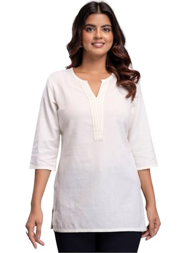 Image of Elegant Short Kurti for Women - 3 /4 Sleeves | Round Neck | (S to XXL)