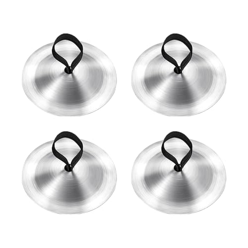 WUMUZAI 4 platillos de dedo para danza del vientre, mini platillos de mano de 2.1 pulgadas, símbolo de instrumento musical, zills de dedo de hierro para adultos bailarines fiesta de noche (plateado)