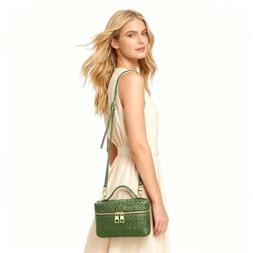 Image of Trendy Shoulder Bags for Women Mini L19 Square Box Satchel Bag Cute PU Leather Crossbody Purse with Adjustable Strap
