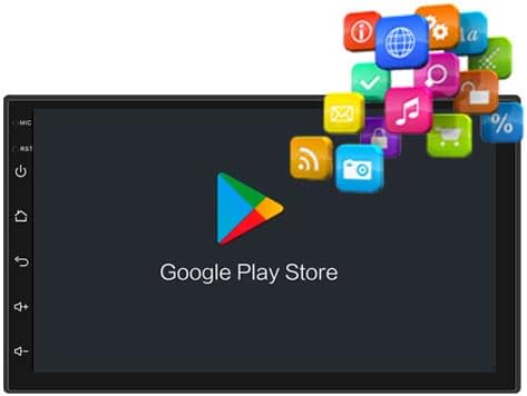Roadstar RS-815BR screen showing Google Play Store icon