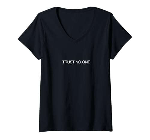 Womens X-Files Trust No One Front and Back V-Neck T-Shirt