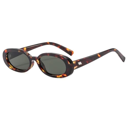 Lunettes de soleil ovales vintage UV400 pour femme et homme au style rétro et verre dégradé