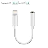 iPhone 7 Adapter, Lightning to 3.5 mm Headphone Jack Adapter, AKwor Lightning Connector to 3.5mm AUX Female Audio Jack Earphone Extender Jack Stereo for iPhone 7 7 Plus - Support IOS 11 or Later